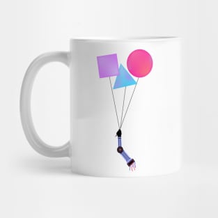 Surreal floating robot arm with shapes Mug